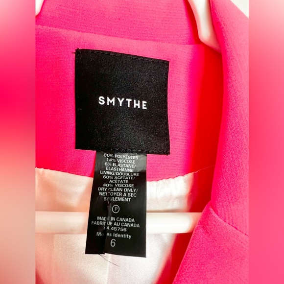 Smythe Asymmetrical Button Wrap Blazer Coral Size 6 - Picture 6 of 9